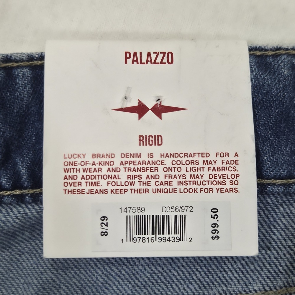 Lucky Brand Women's Jeans 8/29 Denim Palazzo Pleated Wide Leg Rigid High Rise‎ - Picture 16 of 16